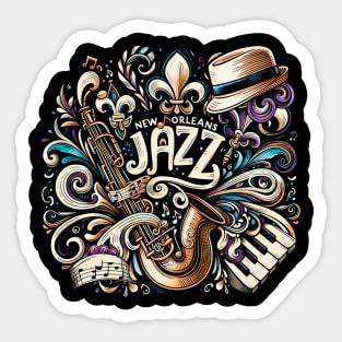 New Orleans Jazz | Vibrant NOLA Jazz-Fest Collage Sticker